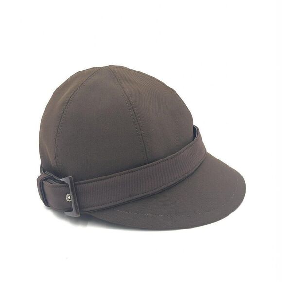 NWOT PRADA Brown Nylon Riding Cap Size M - Picture 1 of 11